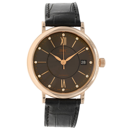Exclusive IWC 18K Rose Gold Portofino 37 Automatic Watch IW458106 — Front View
