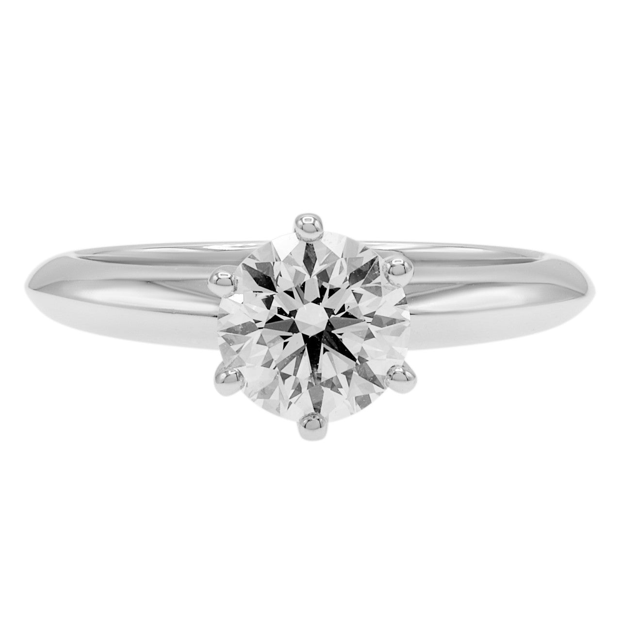 Exclusive Tiffany & Co. Platinum 1.02 Carat Diamond Engagement Ring — Front View