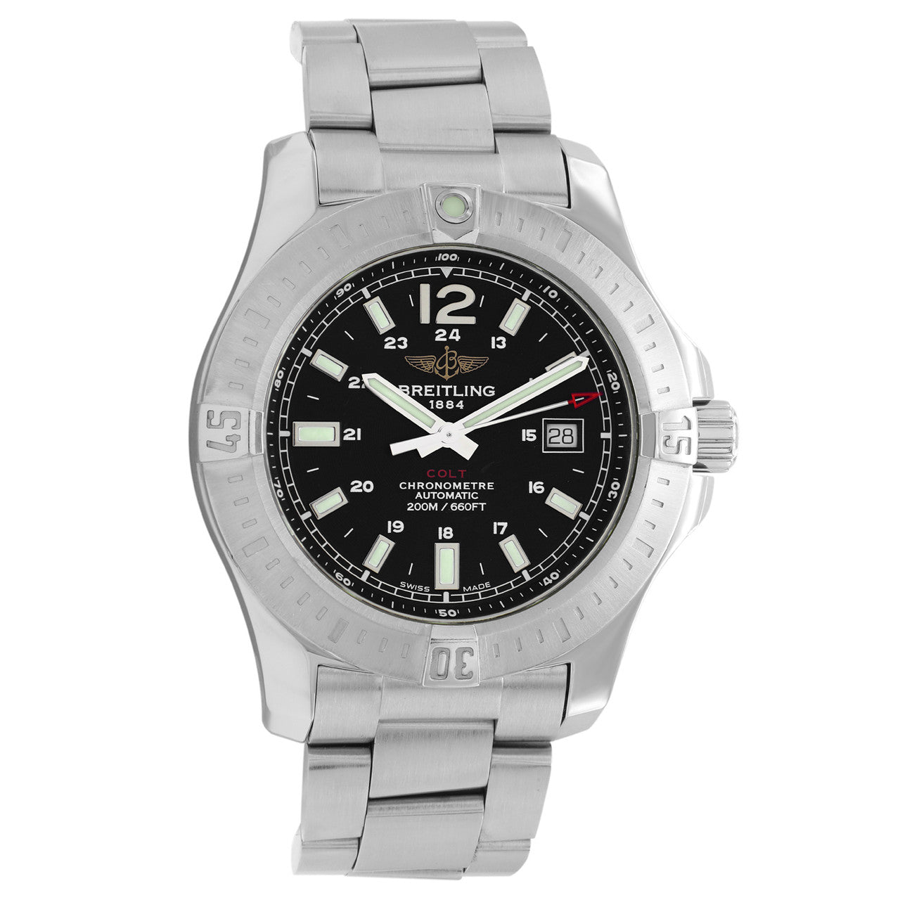 Exclusive Breitling Stainless Steel Colt Automatic  A1738811 — Front View