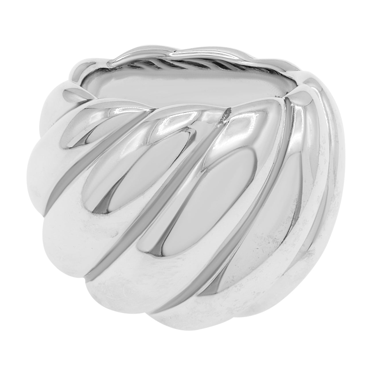 Exclusive David Yurman Sterling Silver Sculpted Cable Ring — Front View