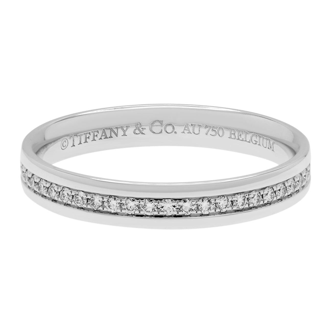 Exclusive Tiffany & Co. 18K White Gold Diamond Eternity Band — Front View