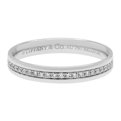 Exclusive Tiffany & Co. 18K White Gold Diamond Eternity Band — Front View