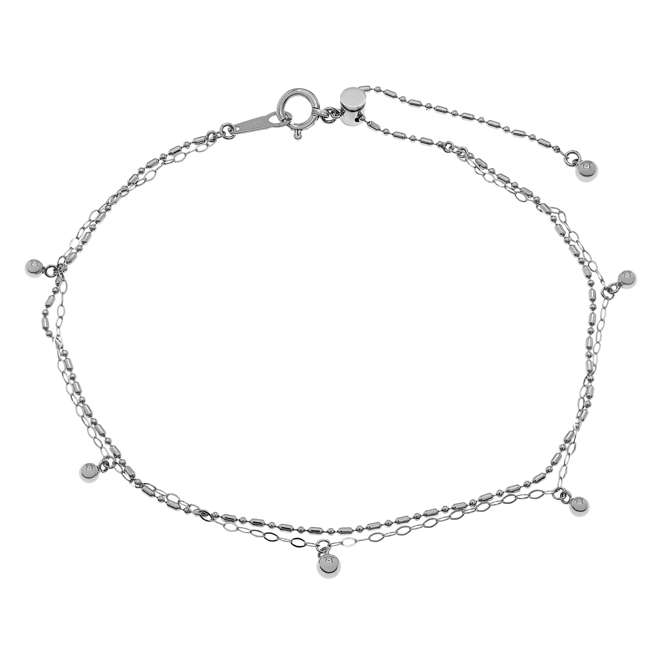 Exclusive Platinum Bead Bracelet — Front View