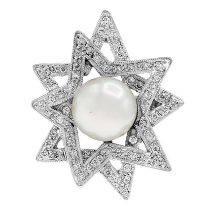 Exclusive 18K White Gold Akoya Pearl Ring — 4 — Front View