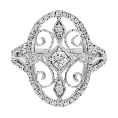 Exclusive 18K White Gold 0.74 Carat Diamond Ring — 4.75 — Front View
