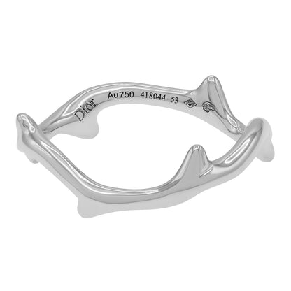 Exclusive Christian Dior 18K White Gold Bois de Rose Ring — Front View
