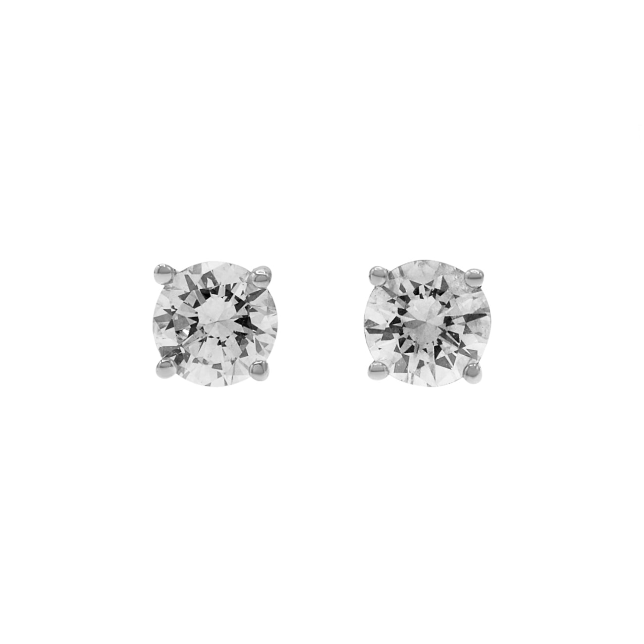 Exclusive 18K White Gold 0.42 Carat Diamond Earrings — Front View