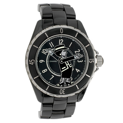 Exclusive Chanel Black Ceramic J12 Mademoiselle Automatic H5242 — Front View