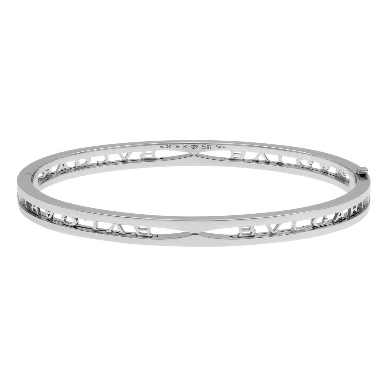 Exclusive Bulgari 18K White Gold B.zero1 Bracelet — Front View