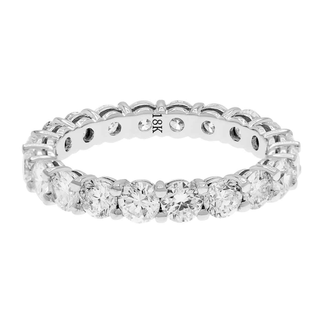 Exclusive 18K White Gold 2.60 Carat Eternity Ring — Front View
