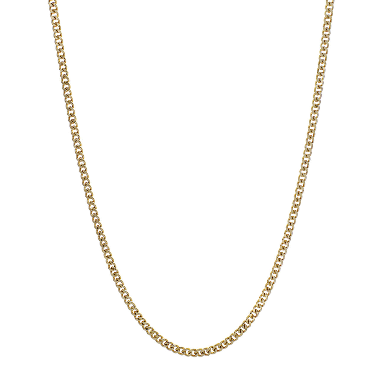 Exclusive 18K Yellow Gold Curb Link Chain — Front View