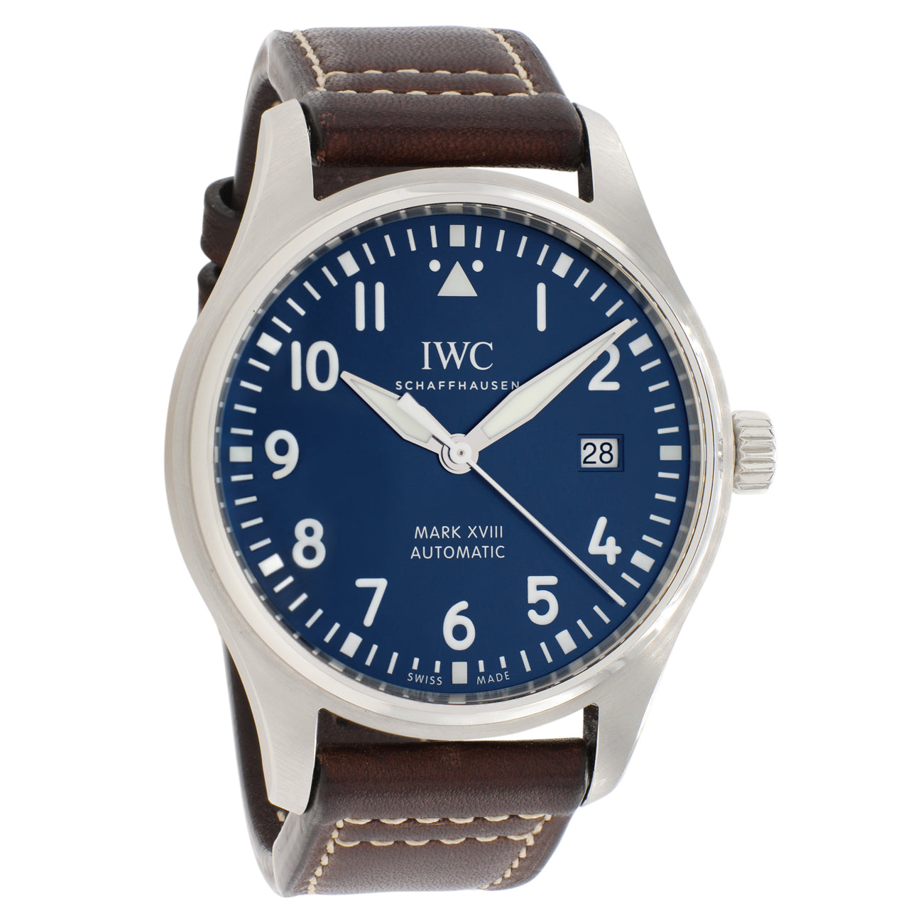 Exclusive IWC Stainless Steel Pilot Mark XVIII "Petit Prince" IW327010 — Front View