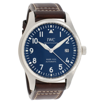 Exclusive IWC Stainless Steel Pilot Mark XVIII "Petit Prince" IW327010 — Front View