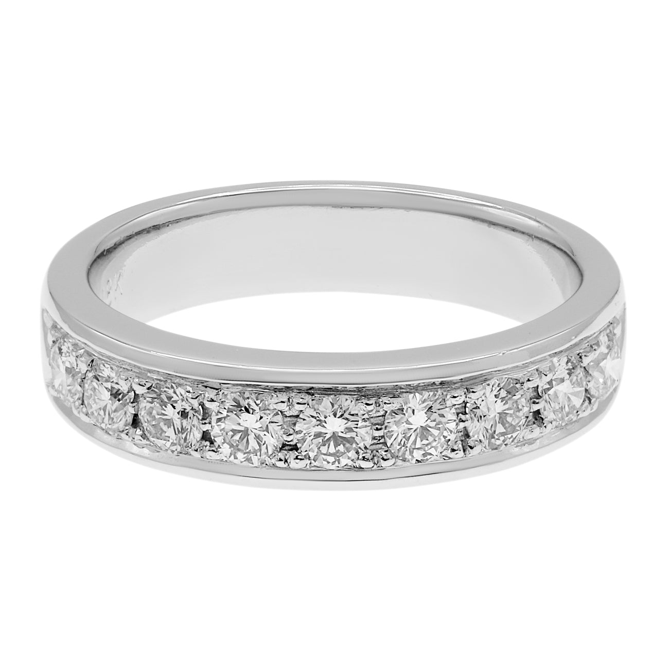 Exclusive 18K White Gold 0.90 Carat Diamond Ring — 8.25 — Front View