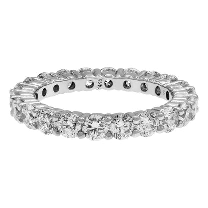 Exclusive 14K White Gold 2.20 Carat Diamond Eternity Band — Front View