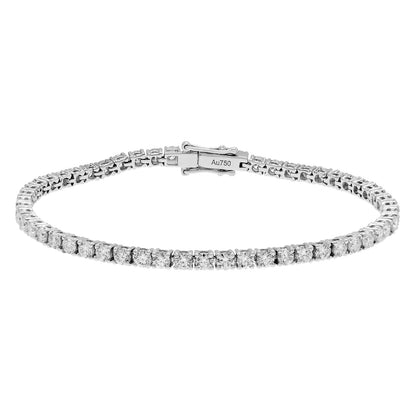 Exclusive 18K White Gold 2.80 Carat Tennis Bracelet — Front View