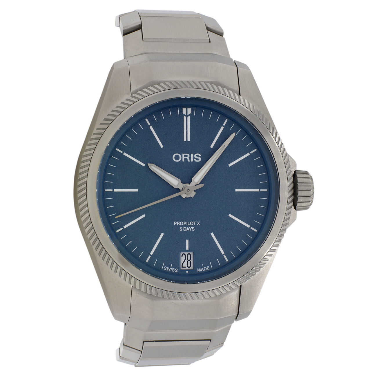Exclusive Oris Titanium ProPilot X 01 400 7778 7155 — Front View
