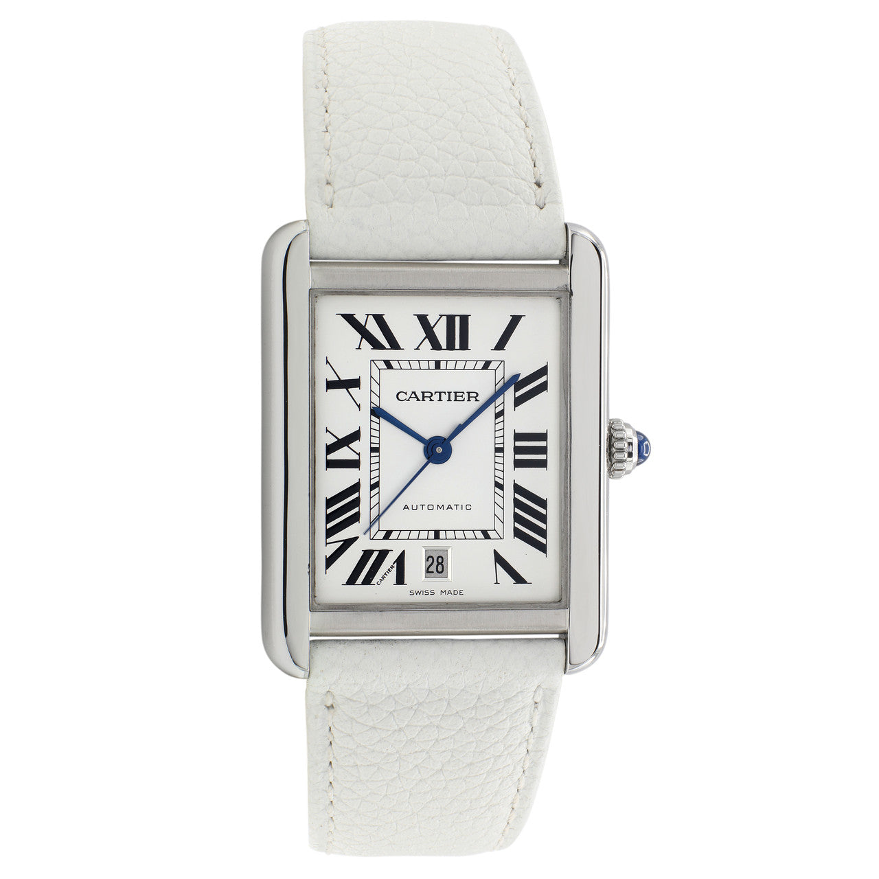 Exclusive Cartier Stainless Steel Tank Solo XL Automatic W5200027 — Front View