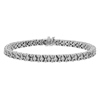 Exclusive 14K White Gold 6.24 Carat Tennis Bracelet — Front View