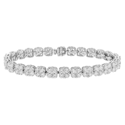 Exclusive 18K White Gold 8.45 Carat Diamond Bracelet — Front View