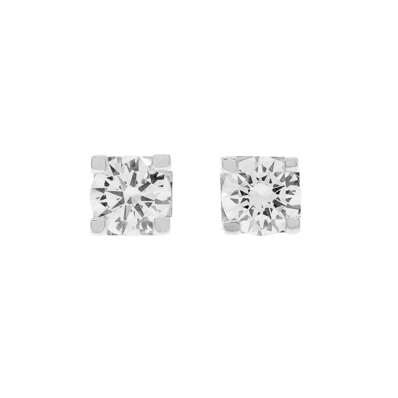 Exclusive 18K White Gold 0.60 Carat Diamond Stud Earrings — Front View