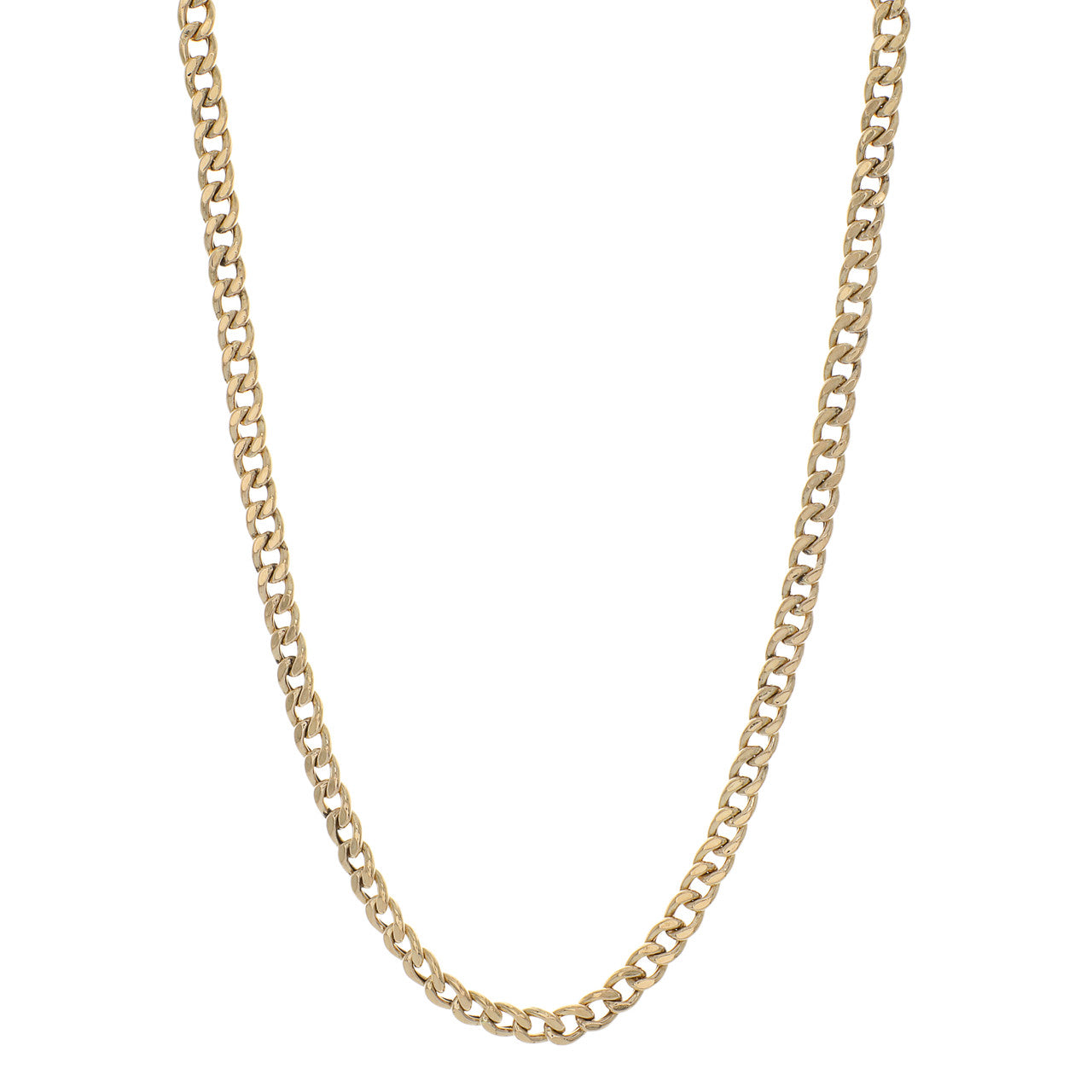 Exclusive 18K Yellow Gold Curb Link Chain Necklace — Front View