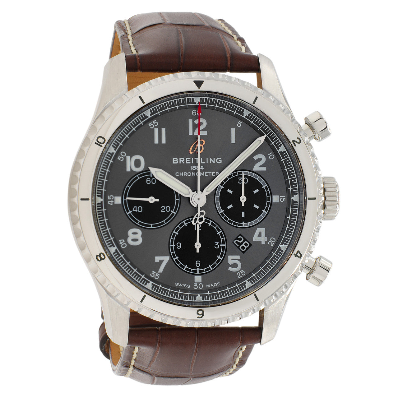 Exclusive Breitling Stainless Steel Aviator 8 B01 Chronograph  AB0119131B1P2 — Front View