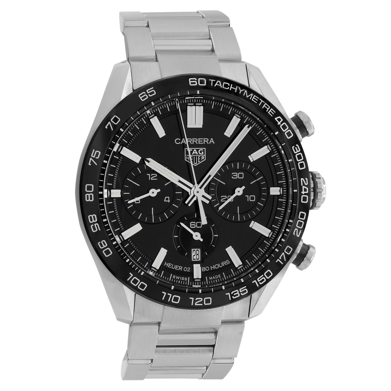 Exclusive Tag Heuer Stainless Steel Carrera Chronograph CBN2A1B.BA0643 — Front View