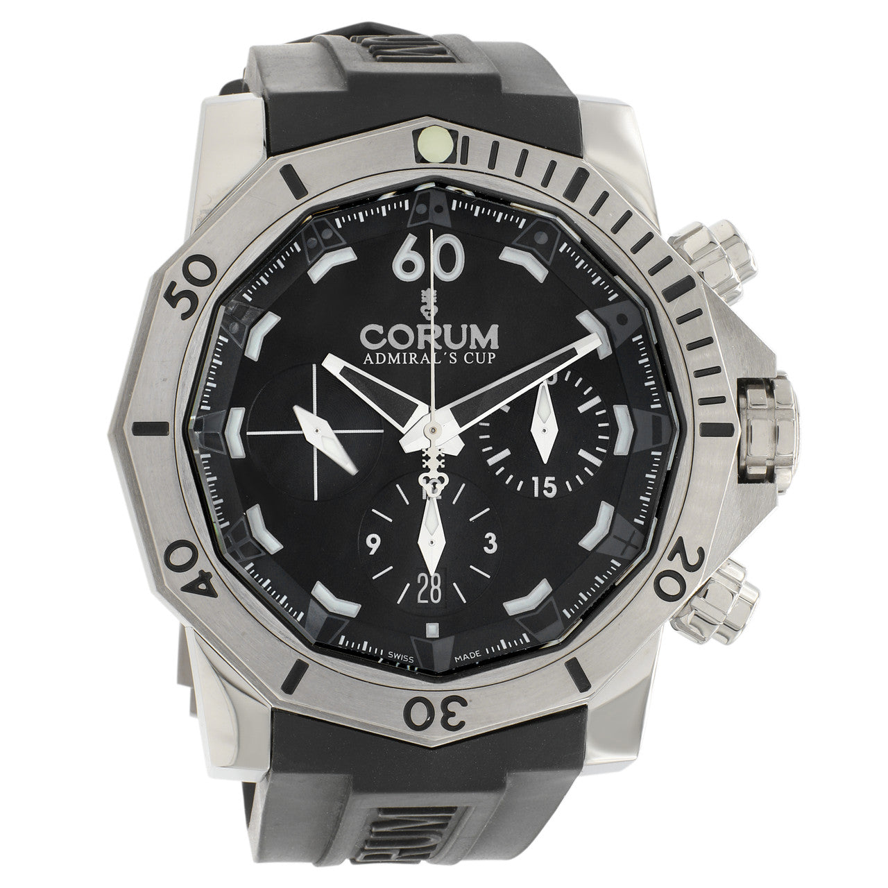 Exclusive Corum Stainless Steel Admiral's Cup Seafender Chronograph A753/02943 — Front View
