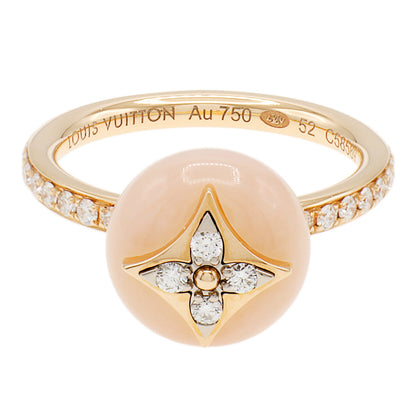 Exclusive Louis Vuitton 18K Pink Gold Pink Opal Diamond Color Blossom Ring — Front View