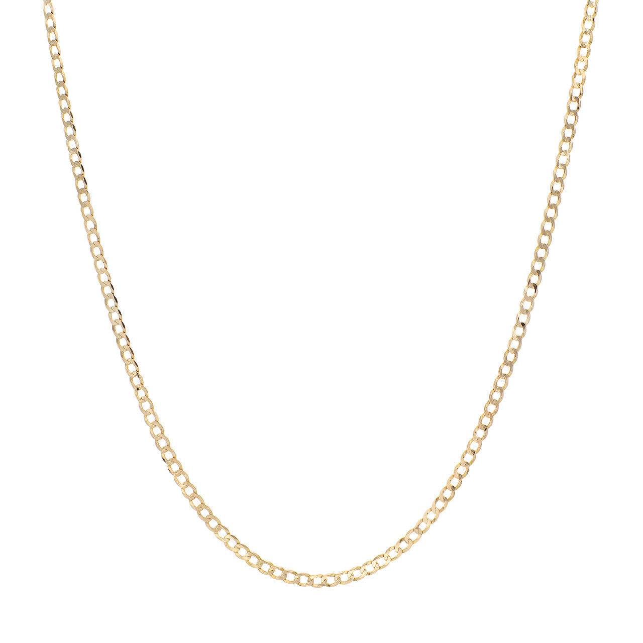 Exclusive 10K Yellow Gold Curb Link Chain Necklace — Front View