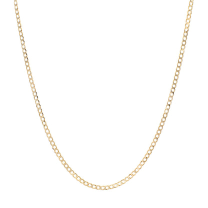 Exclusive 10K Yellow Gold Curb Link Chain Necklace — Front View