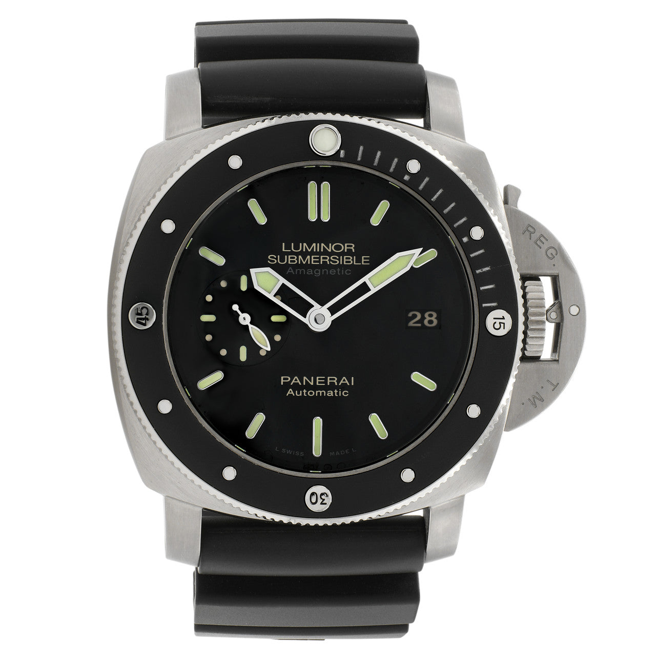 Exclusive Panerai Titanium Luminor 1950 Submersible Amagnetic 3 Days PAM00389 — Front View