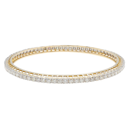 Exclusive 14K Yellow Gold 5.14 Carat Diamond Bangle — Front View