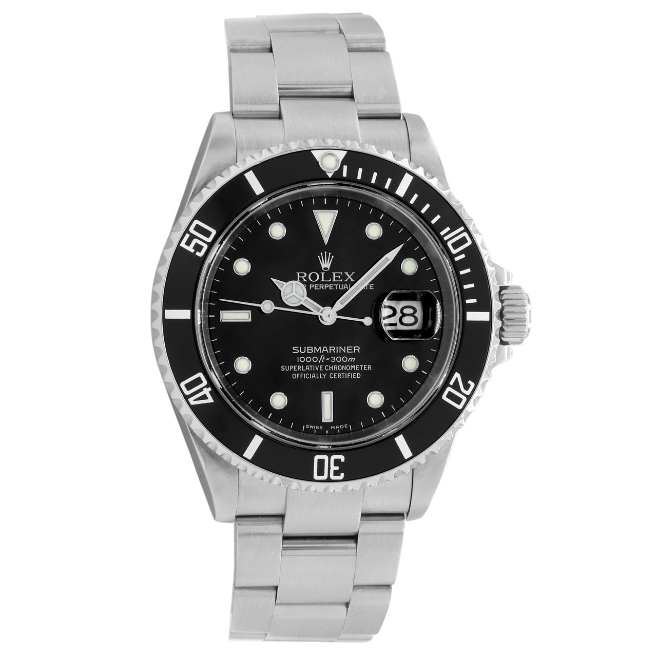 Exclusive Rolex Stainless Steel Submariner Date    16610 — Front View