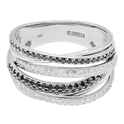 Exclusive 14K White Gold 0.45 Carat Black Diamond Ring — Front View