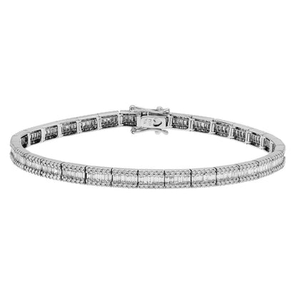Exclusive 18K White Gold 3.11 Carat Diamond Bracelet — Front View