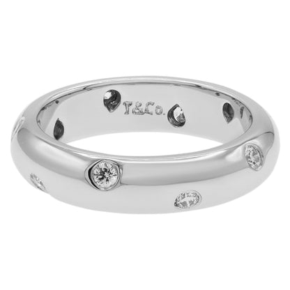 Exclusive Tiffany & Co. Platinum Diamond 4mm Etoile Ring — Front View