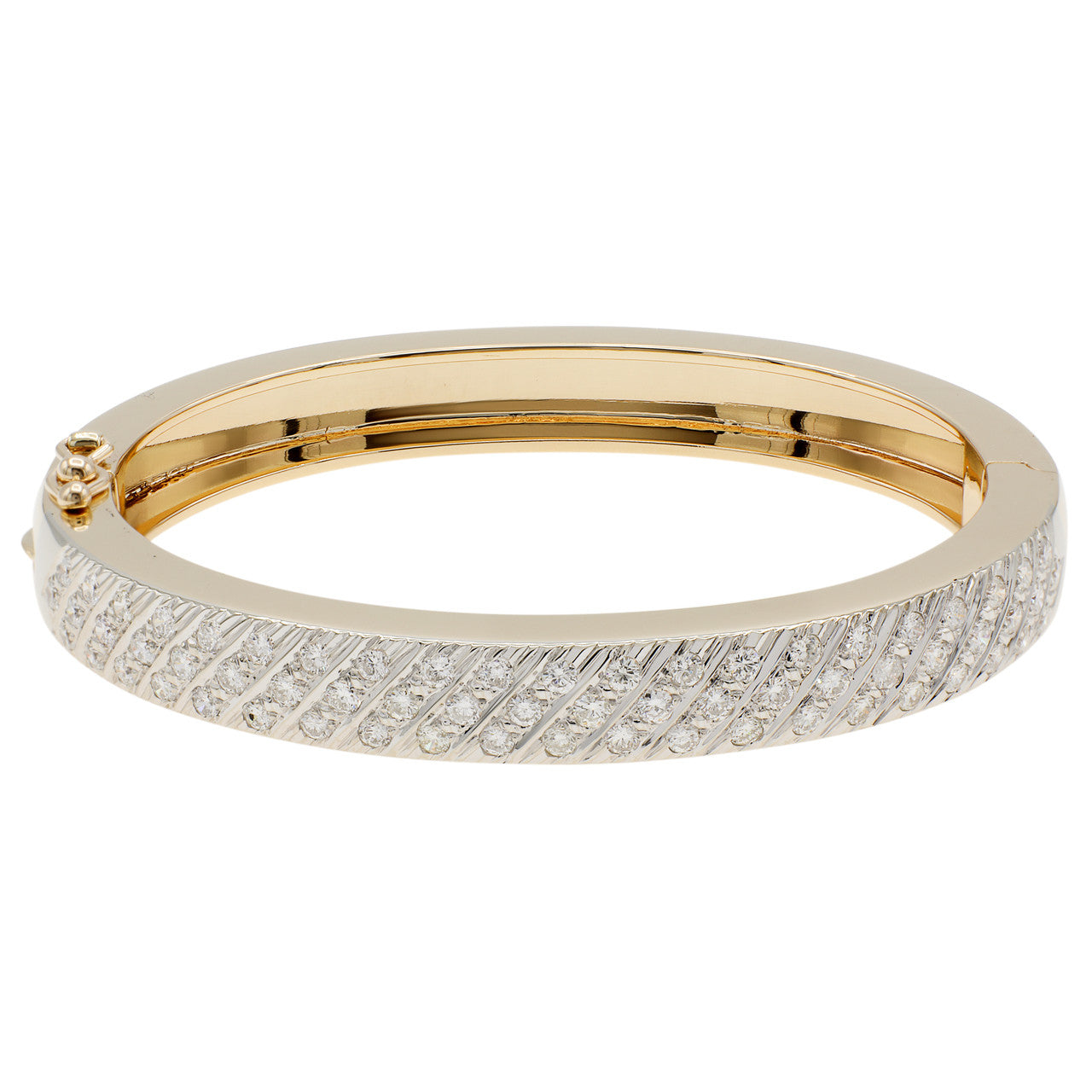 Exclusive 14K Yellow Gold 2.88 Carat Diamond Bracelet — Front View