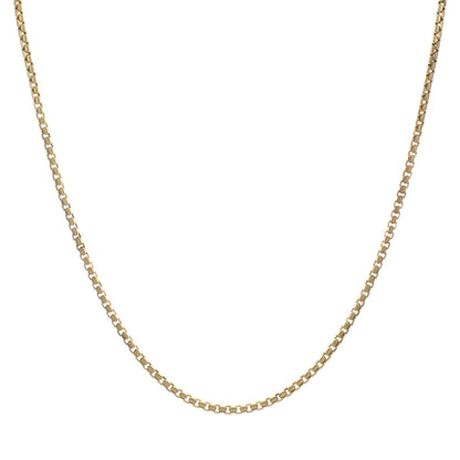 Exclusive 14K Yellow Gold Gold Box Link Chain  Necklace — Front View