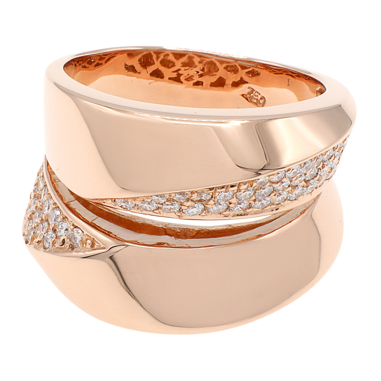 Exclusive 18K Rose Gold 0.62 Carat Diamond Ring — Front View