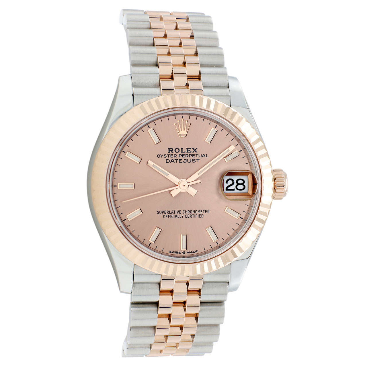 Exclusive Rolex 18K Everose Stainless Steel Datejust 31  278271 — Front View