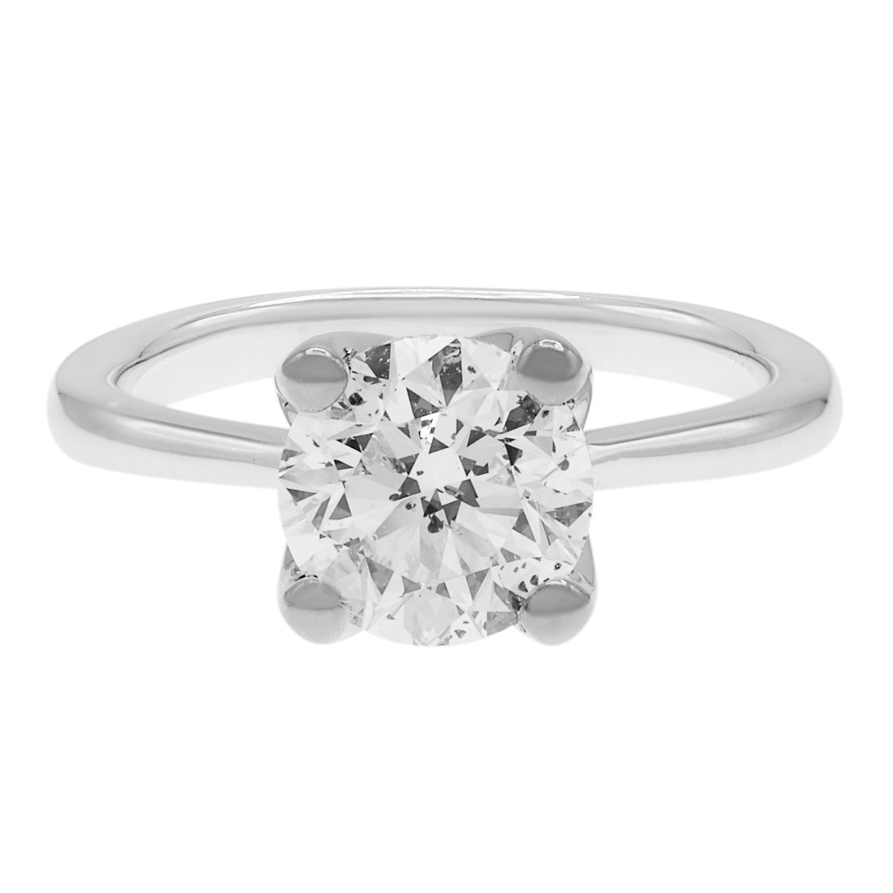 Exclusive 18K White Gold 1.50 Carat Diamond De Beers Solitaire Ring — 3.5 — Front View