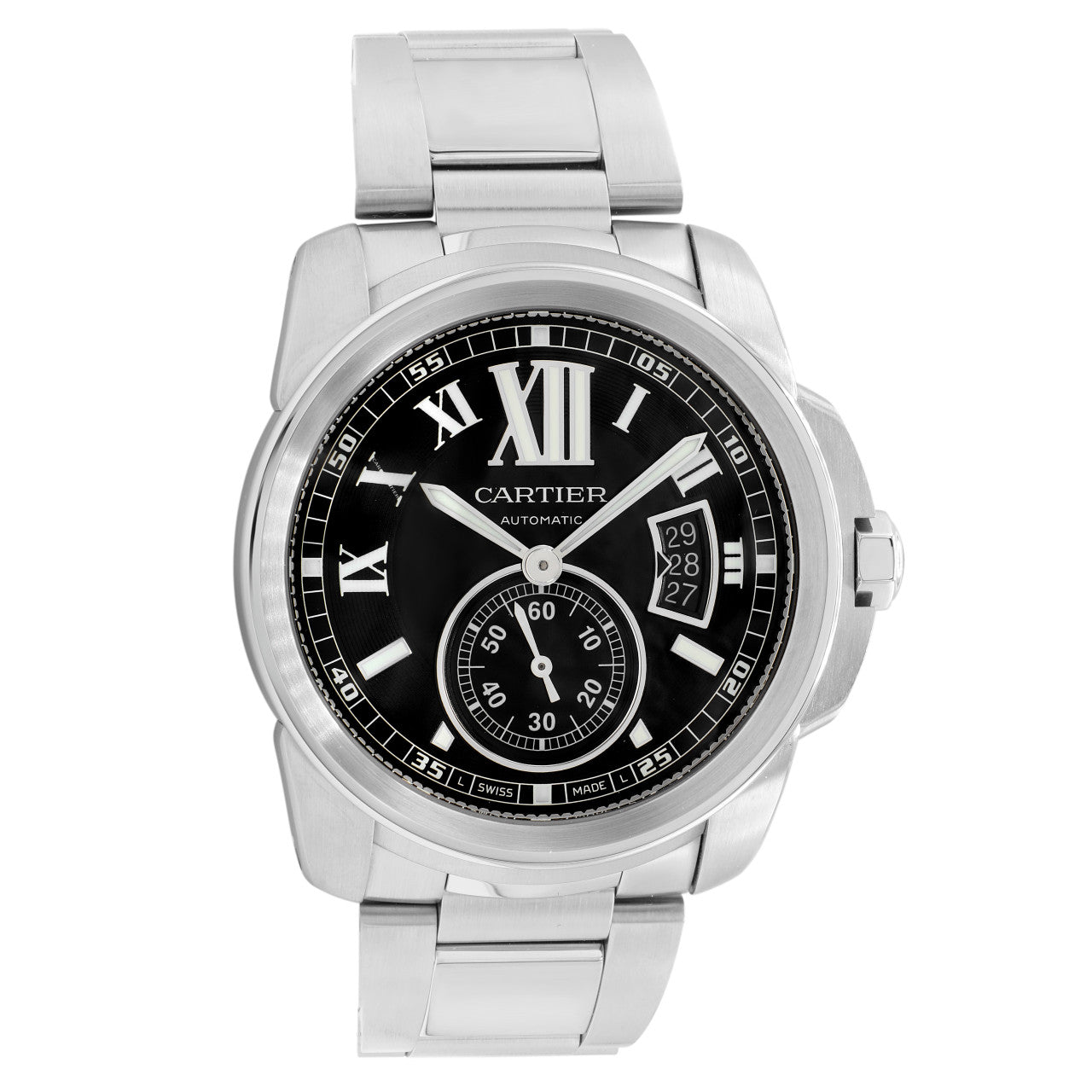 Exclusive Cartier Stainless Steel Calibre de Cartier W7100016 — Front View