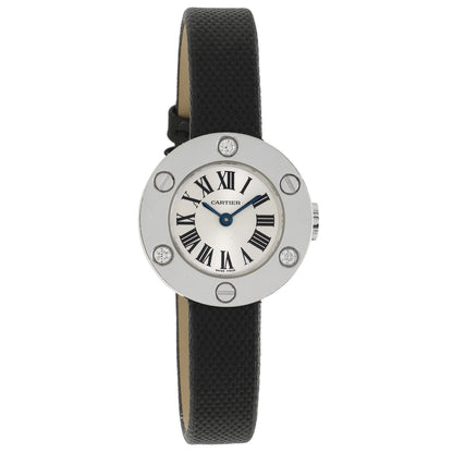 Exclusive Cartier 18K White Gold Diamond Love Watch WE800131 — Front View