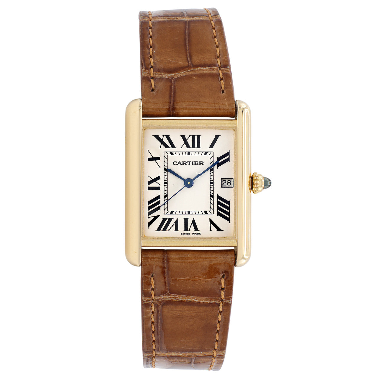 Exclusive Cartier 18K Yellow Gold Tank Louis W1529756 — Front View
