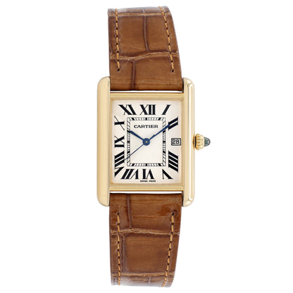 Exclusive Cartier 18K Yellow Gold Tank Louis W1529756 — Front View