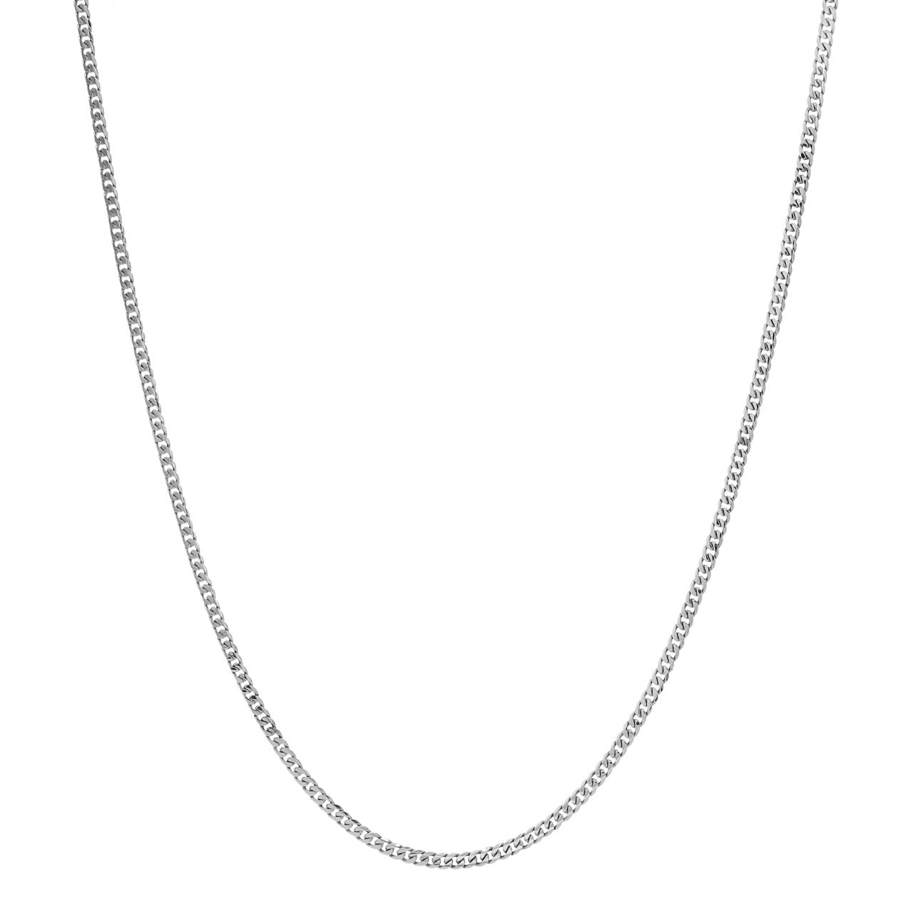 Exclusive 18K White Gold Curb Link Chain Necklace — Front View