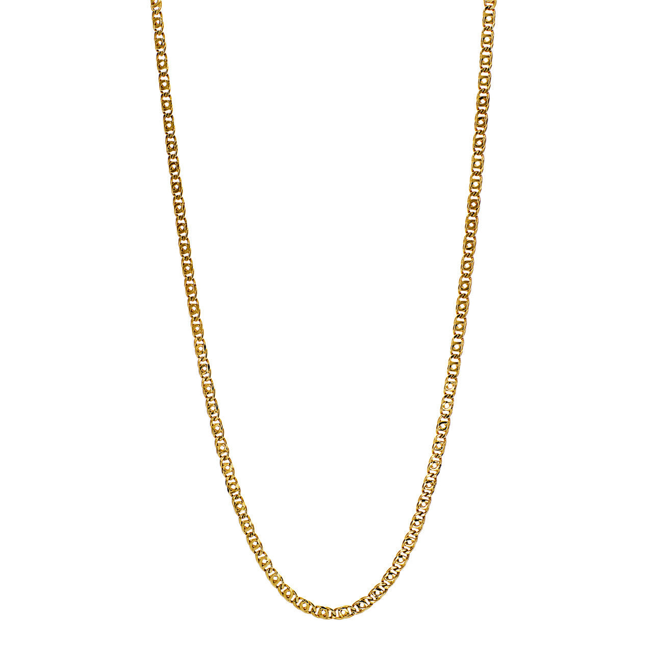 Exclusive 18K Yellow Gold Link Chain Necklace — Front View