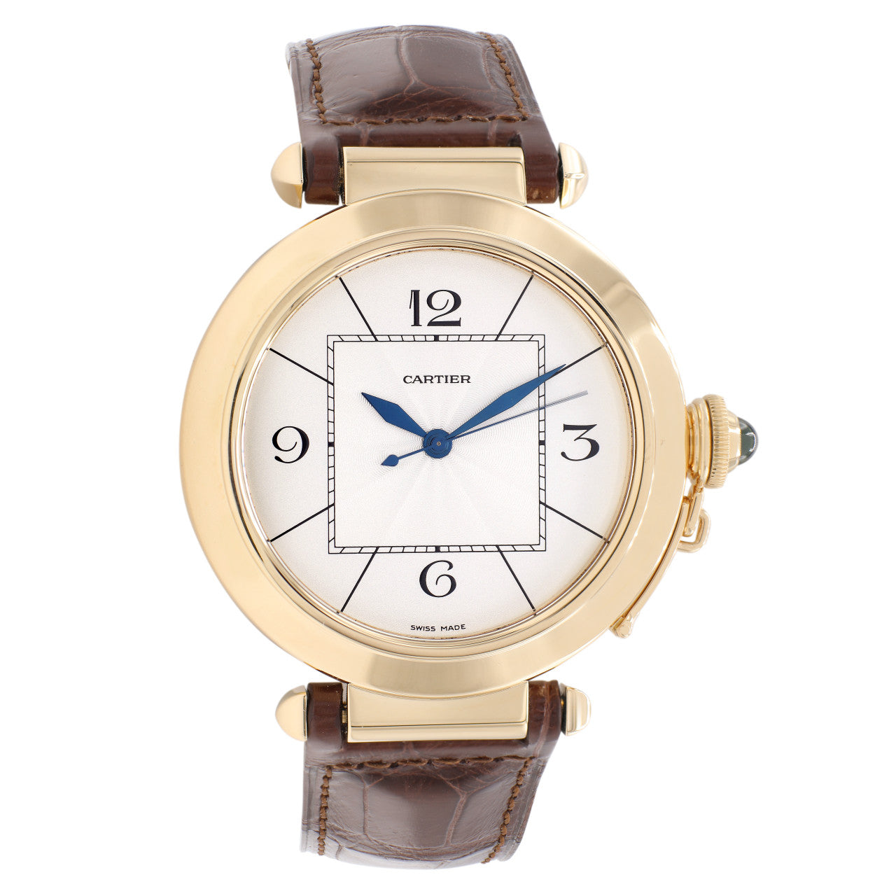 Exclusive Cartier 18K Yellow Gold Pasha 42mm W3019551 — Front View